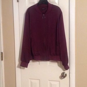 Lane Bryant burgundy satin bomber jacket Sz: 18
